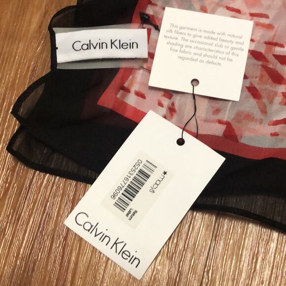 Calvin Klein Silk Chiffon Scarf in Rose Quartz - Picture 8 of 8